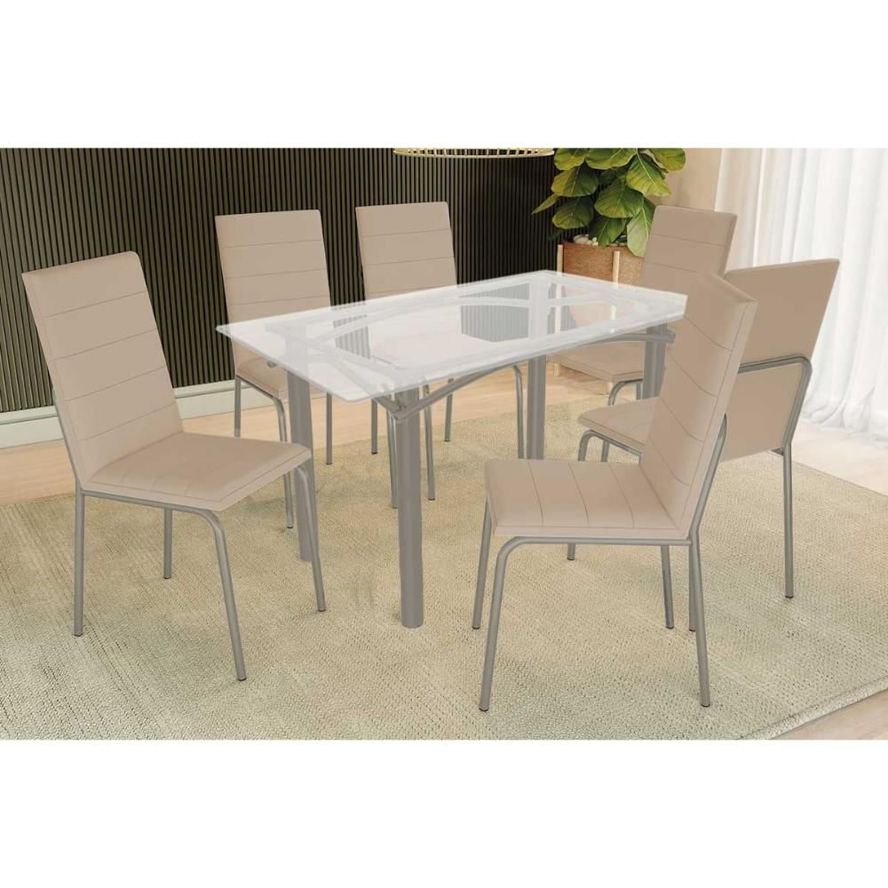 Mesa Sala Elba 150 + 6 Cad Amsterdã Niquel Kappesberg