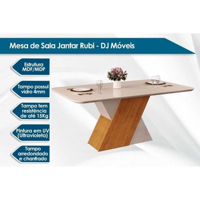 Mesa Cozinha Rubi 170 + 6 Cad Ondina Freijo DJ Móveis