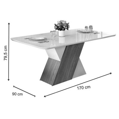 Mesa Cozinha Rubi 170 + 6 Cad Ondina Freijo DJ Móveis