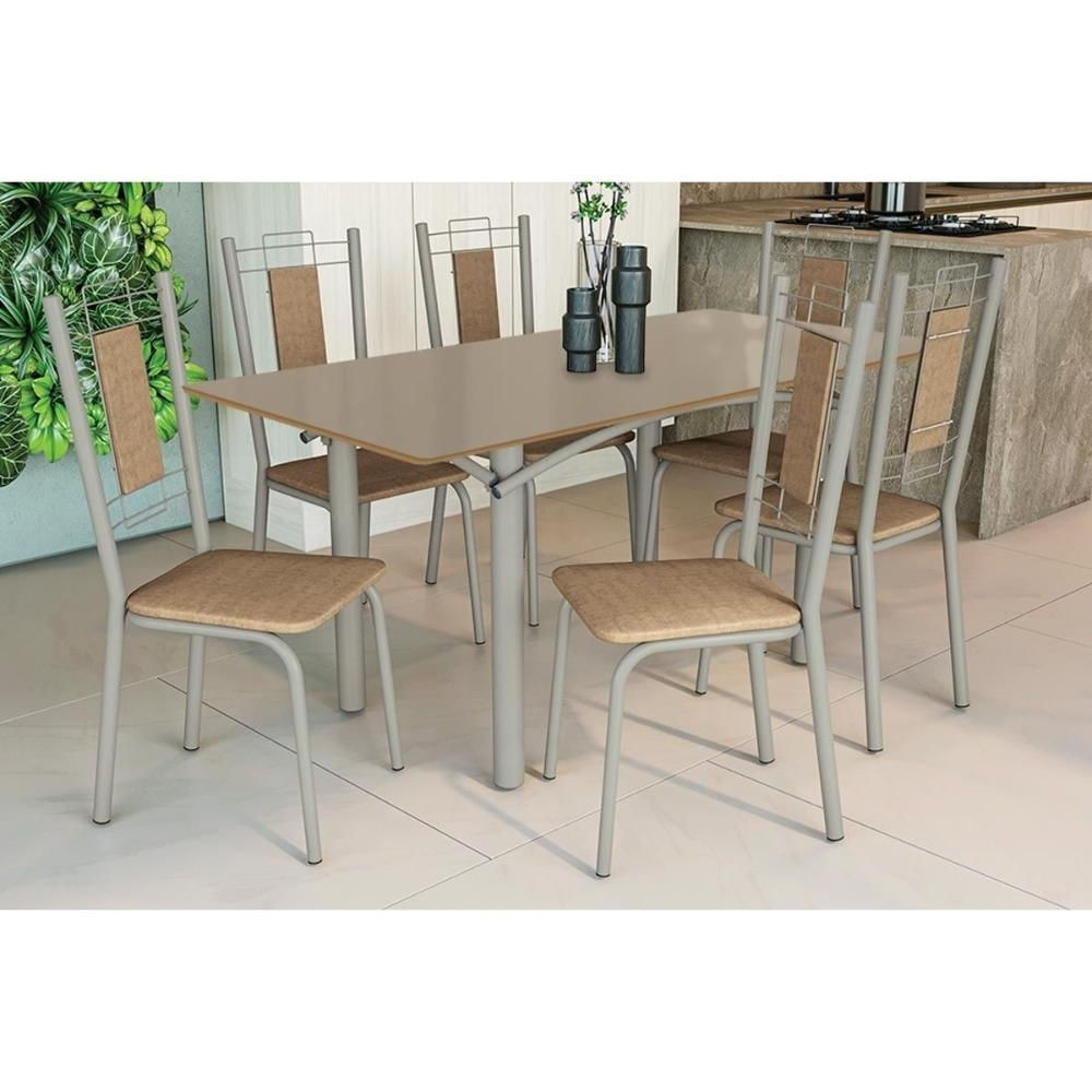 Mesa Jantar Elba 160 + 6 Cad Florença Niquel/Cap Kappesberg