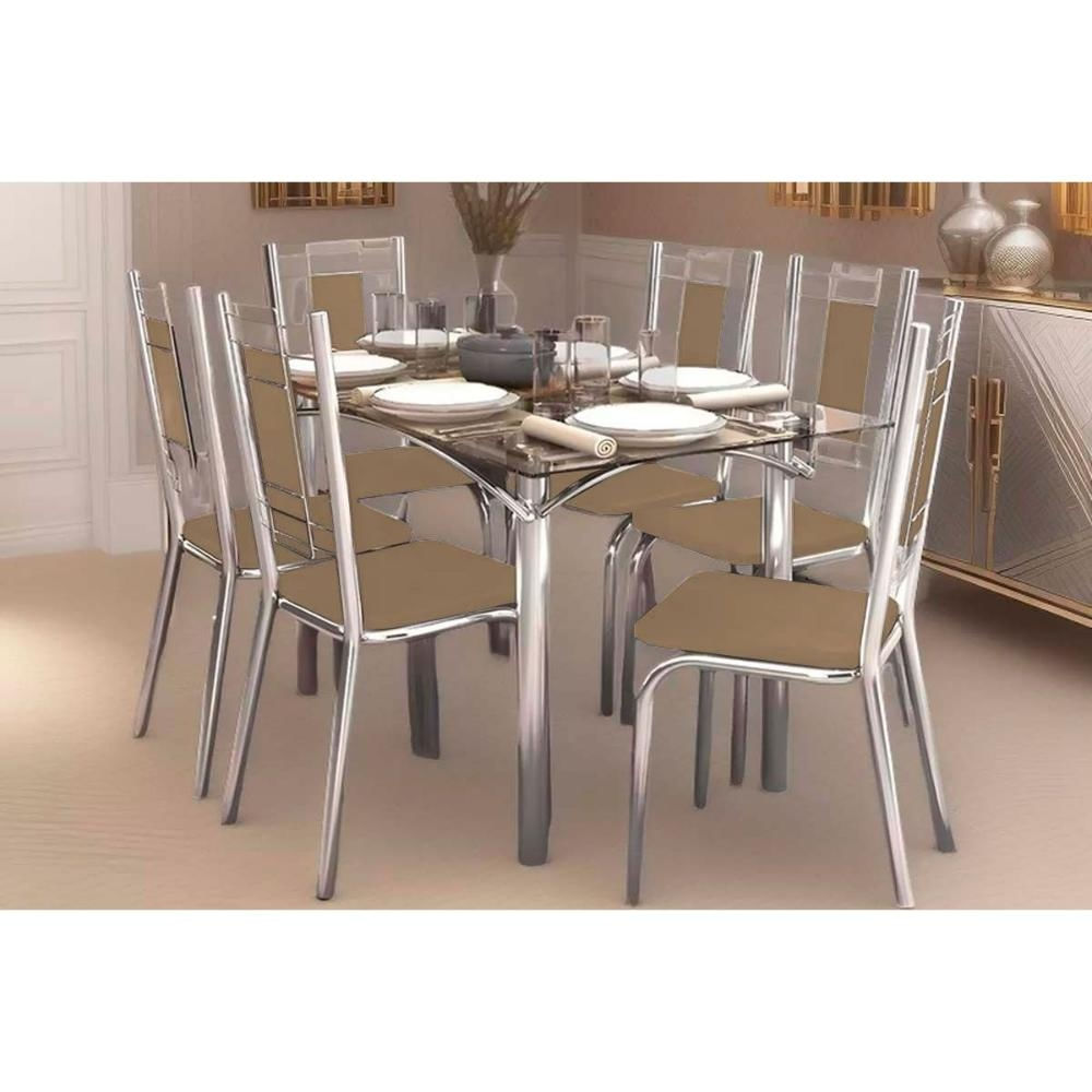 Mesa Cozinha Elba 150 + 6 Cad Florença Cromado Kappesberg