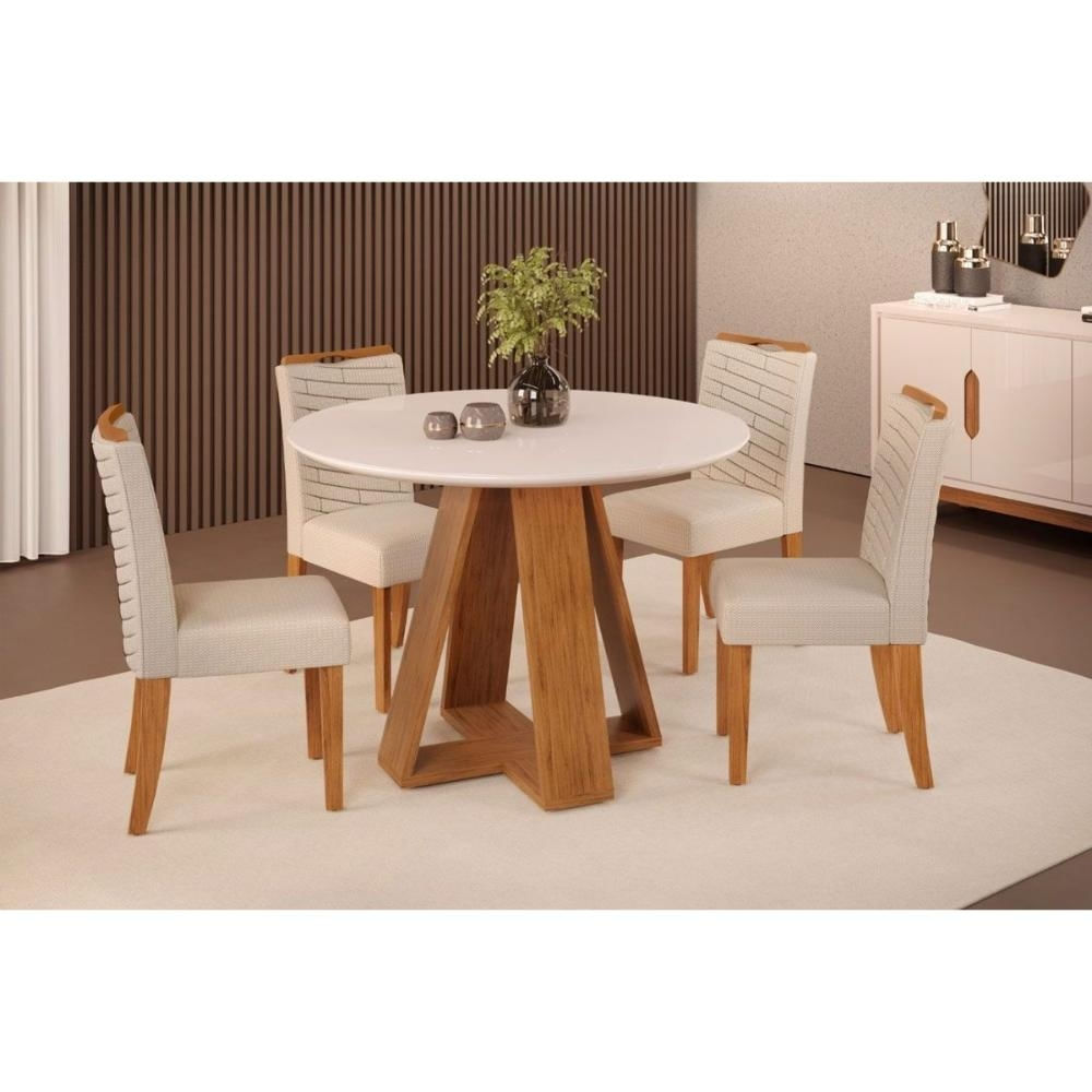 Mesa Sala Celeste 103 + 4 Cad Lia Freijo DJ Móveis