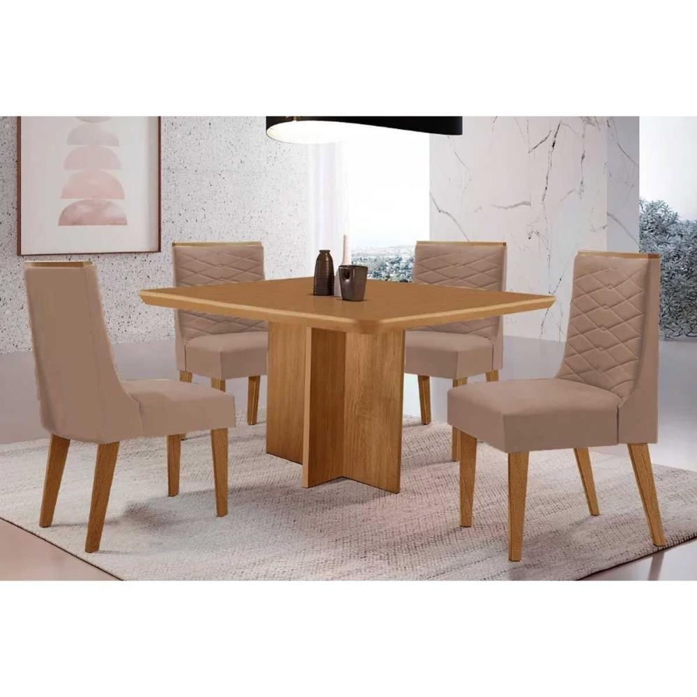 Mesa Sala Berlim 90 + 4 Cad Maldivas Naturale Rufato