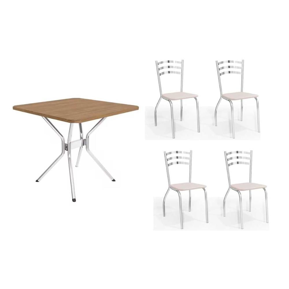 Mesa Sala Loire 90 + 4 Cad Portugal Cromado Kappesberg