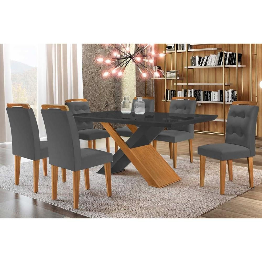 Sala Jantar Mesa Imperatriz + 6 Cadeiras Capuccino Rufato