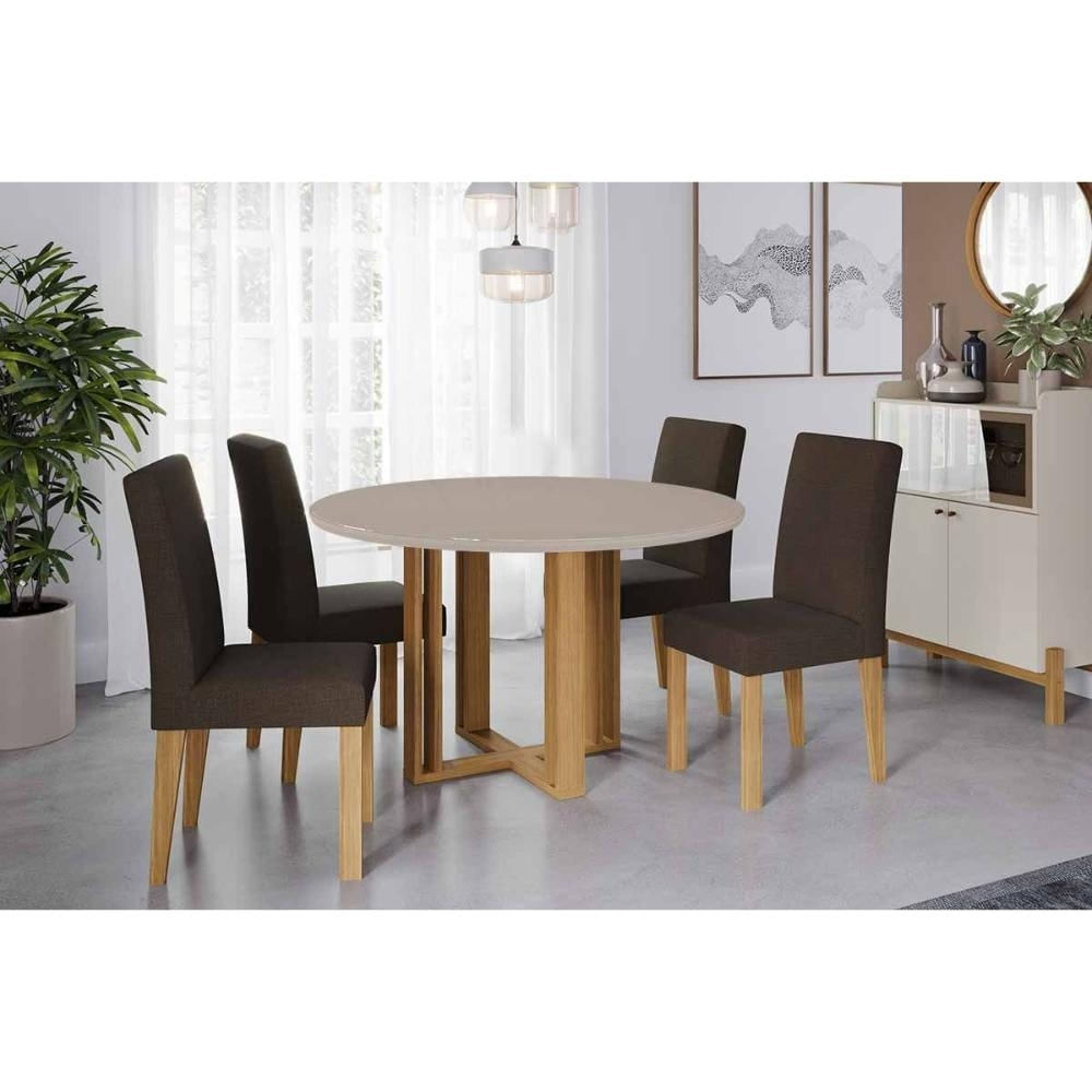 Mesa Cozinha Flora 109 + 4 Cad Maia Cinamomo Cimol