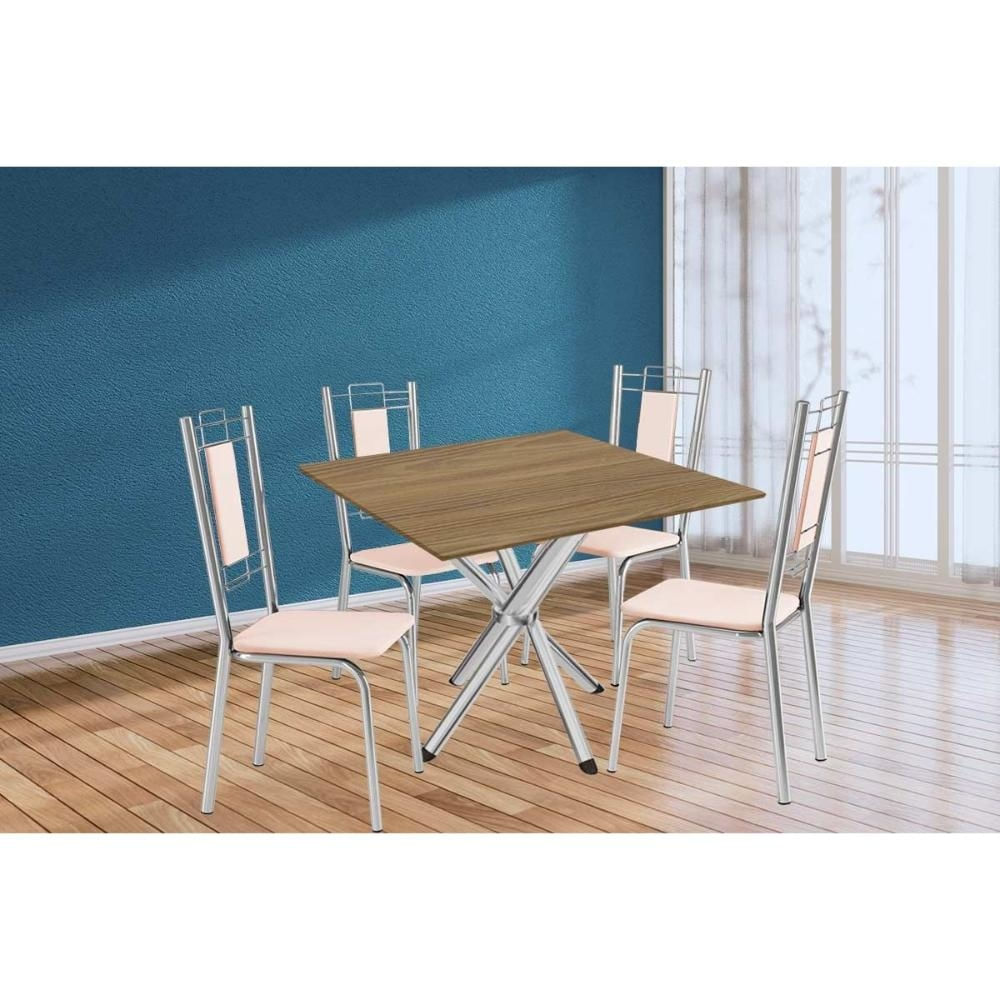 Mesa Sala Volga 90 + 4 Cad Florença Cromado Kappesberg