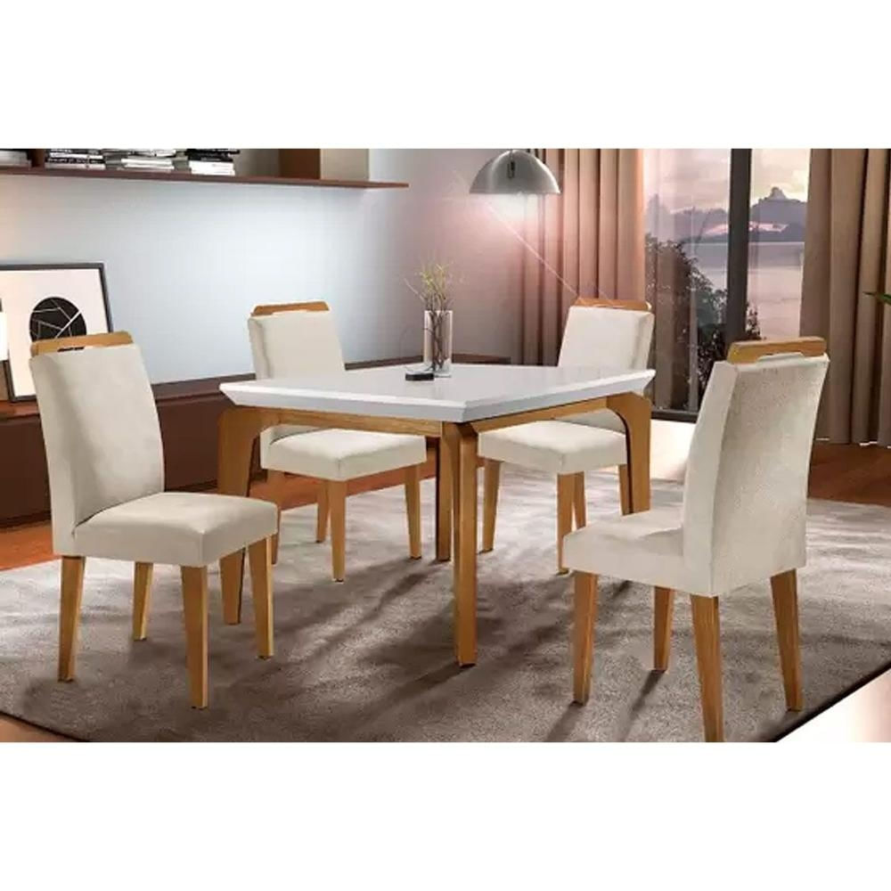 Mesa Sala Londrina 120 + 4 Cad Athenas Capuccino Rufato