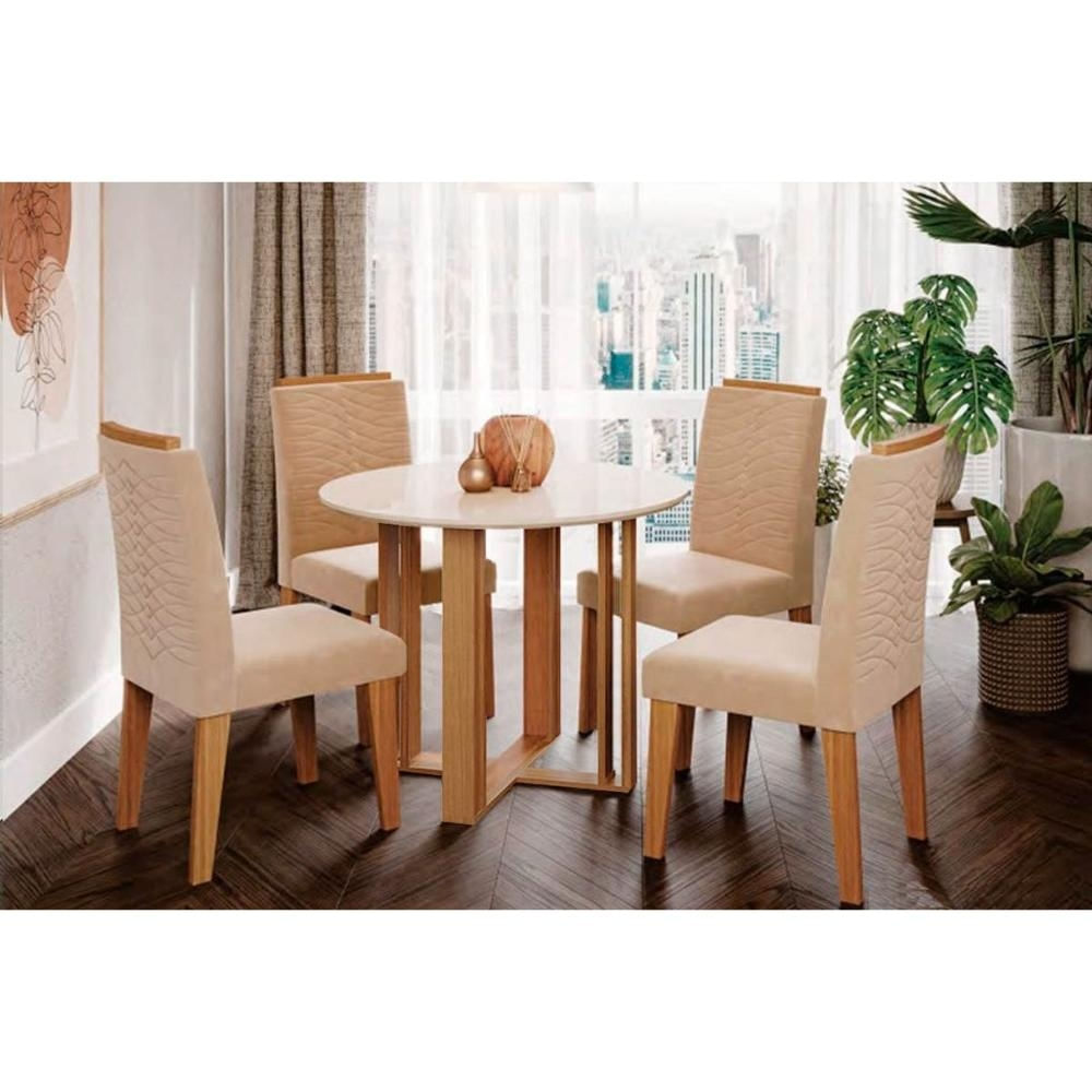 Mesa Sala Flora 109 + 4 Cad Clarice Cinamomo Cimol