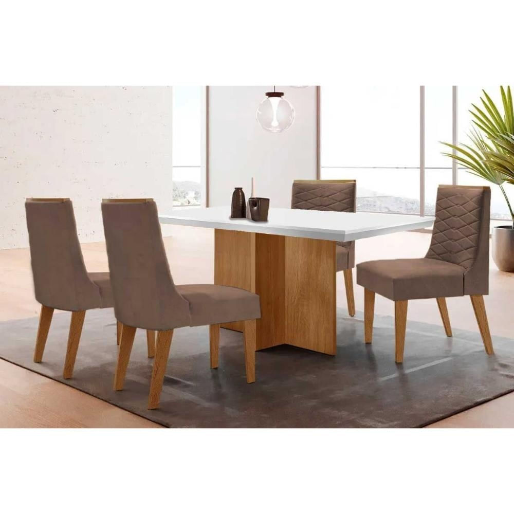 Sala Jantar Mesa Berlim + 4 Cad Maldivas Naturale Rufato