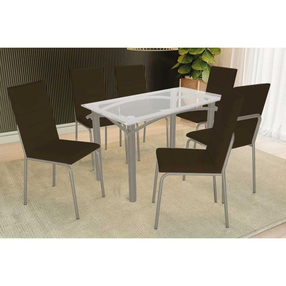 Mesa Sala Elba 120 + 6 Cad Amsterdã Niquel/Mar Kappesberg