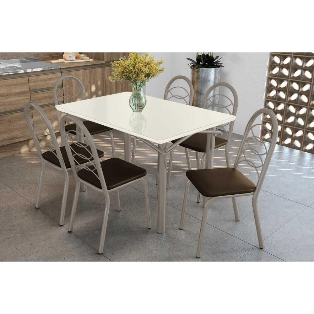 Mesa Sala Elba 120 + 6 Cad Holanda Niquel/Mar Kappesberg