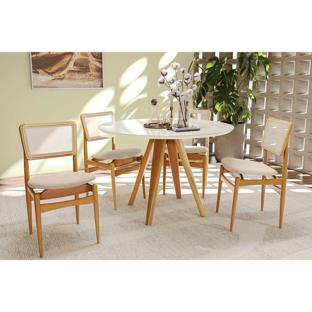 Mesa Cozinha Duna 120 + 4 Cad Stela Carvalho Kappesberg