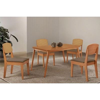 Mesa Sala Havana 120 + 4 Cad Havana Naturale Rufato