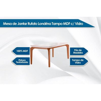 Mesa Cozinha Londrina + 6 Cad Jade Capuccino Rufato