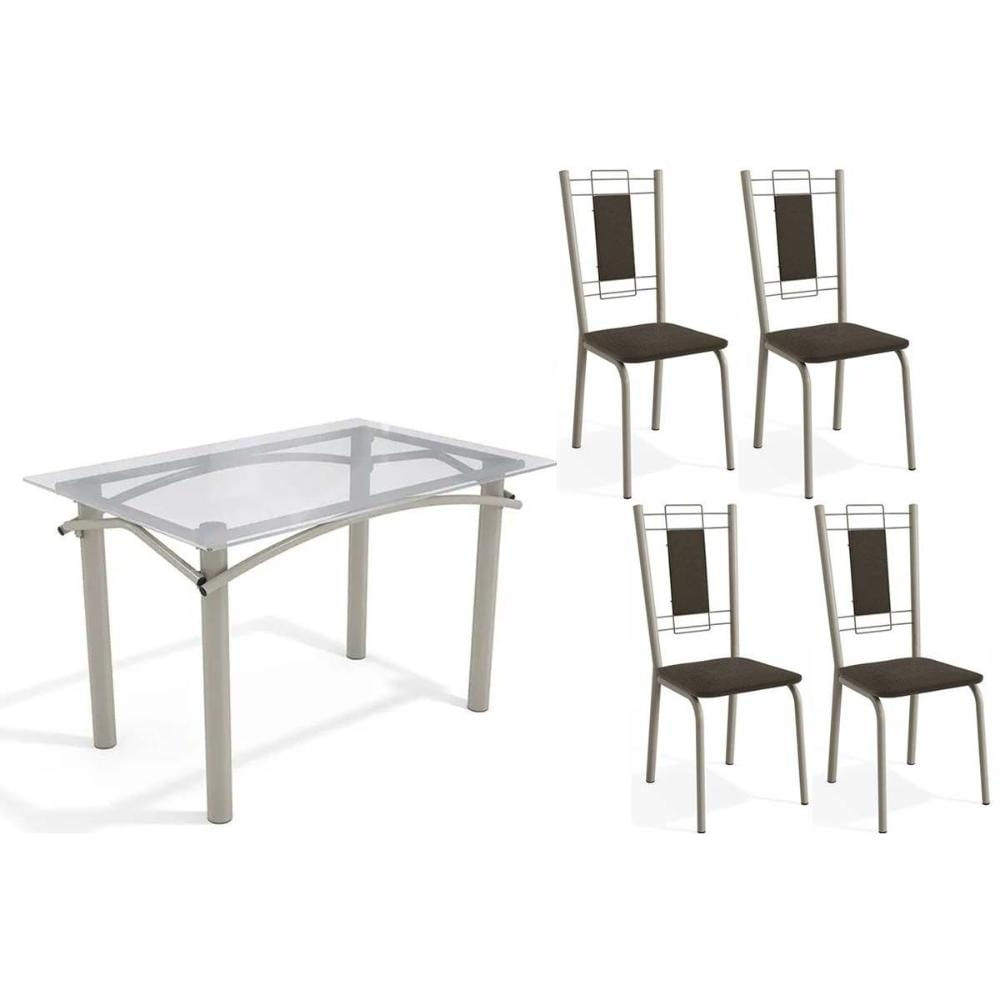 Mesa Sala Elba 120 + 4 Cad Florença Niquel/Mar Kappesberg
