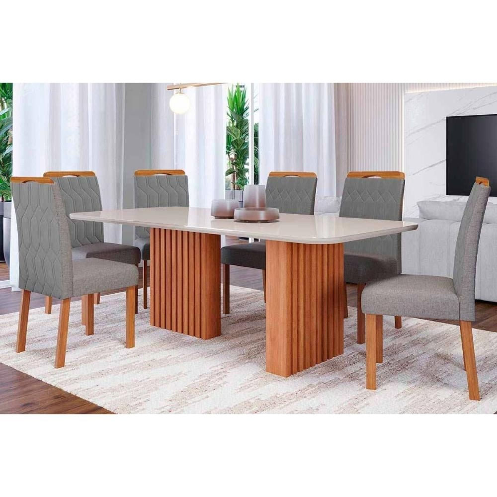 Mesa Sala Ester 180 + 6 Cad Paola Cinamomo Cimol