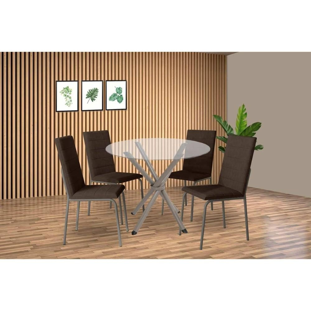 Mesa Sala Volga 95 + 4 Cad Amsterdã Niquel Kappesberg