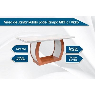 Mesa Sala Jade 180 + 6 Cad Londrina Capuccino Rufato