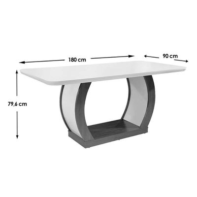 Mesa Sala Jade 180 + 6 Cad Londrina Capuccino Rufato
