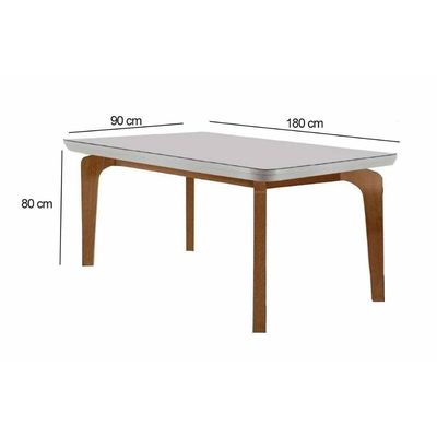 Mesa Cozinha Londrina 180 + 6 Cad Dakota Naturale Rufato