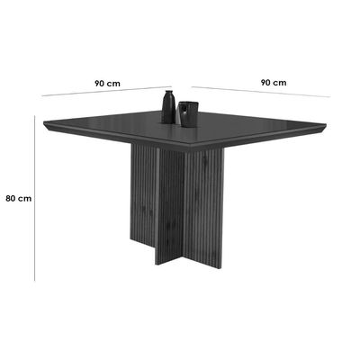 Mesa Cozinha Berlim + 4 Cad Havana Natural/Marrom Rufato