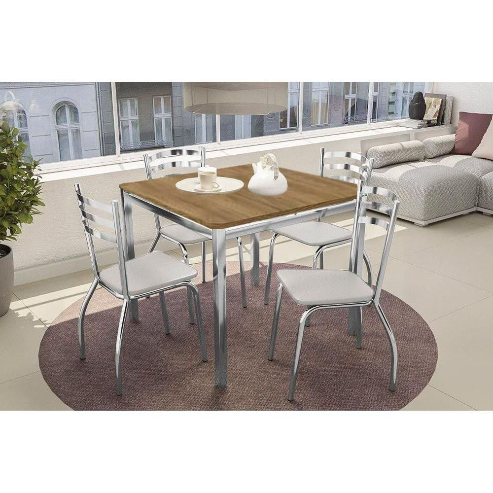 Mesa Sala Reno 90 + 4 Cad Portugal Cromado Kappesberg