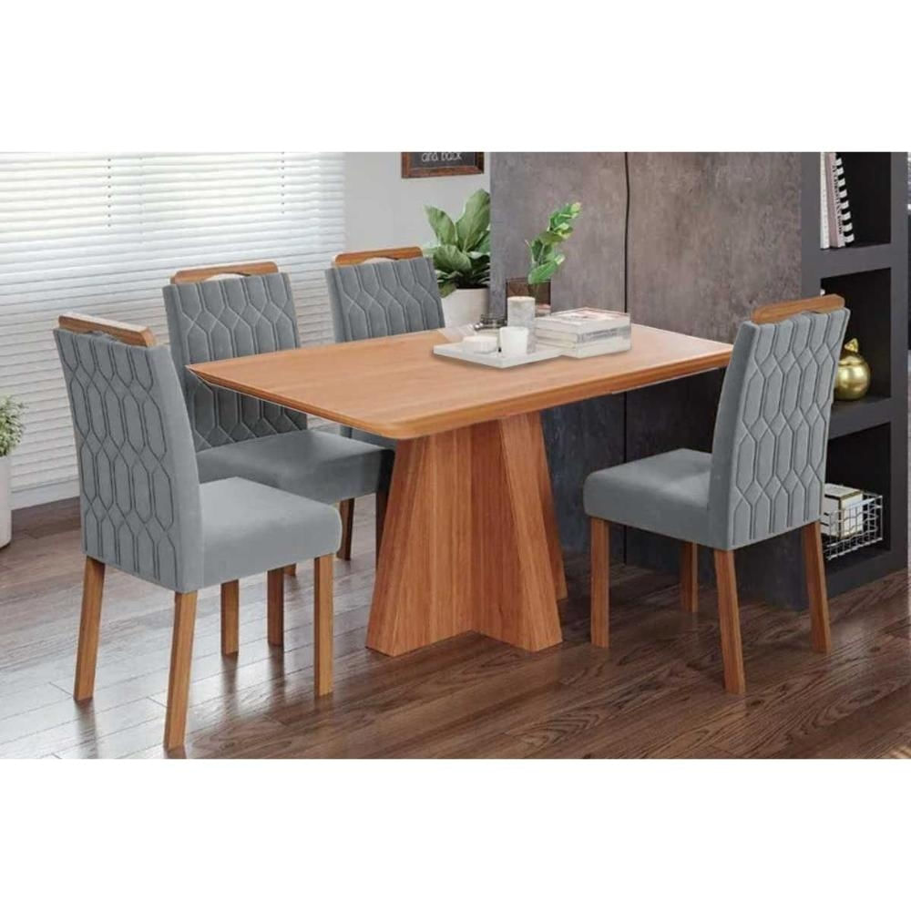 Mesa Sala Maitê 130 + 4 Cad Paola Cinamomo Cimol