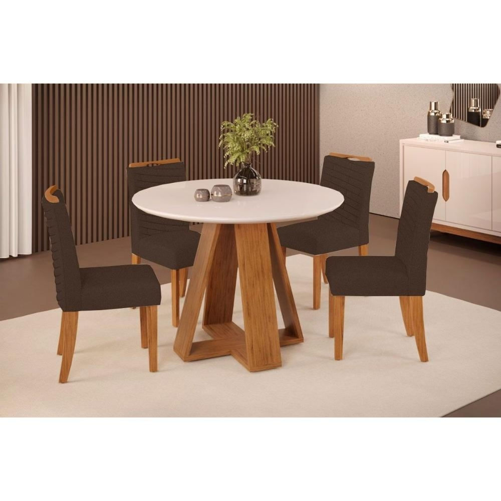 Mesa Cozinha Celeste 103 + 4 Cad Lia Freijo DJ Móveis