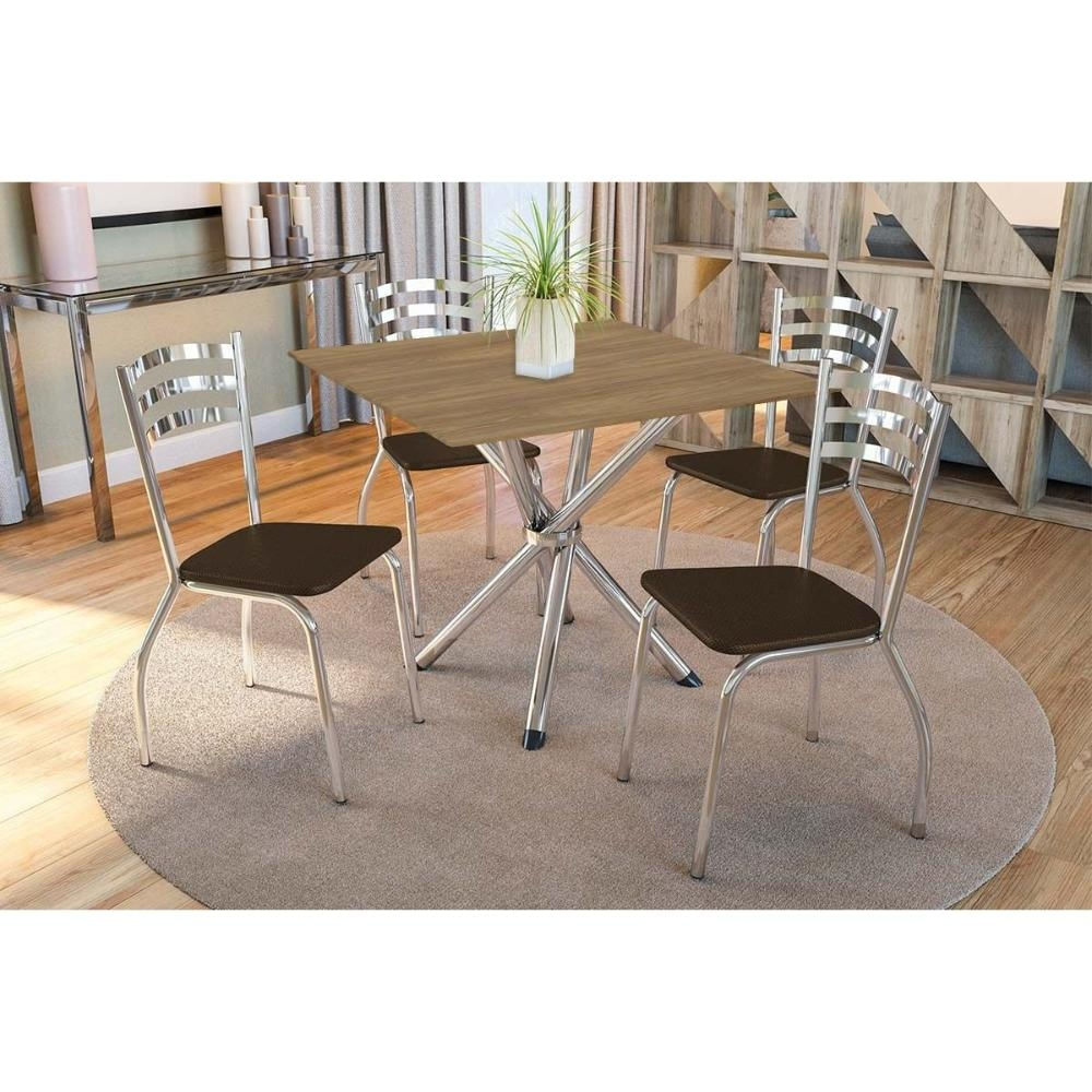 Mesa Sala Volga 90 + 4 Cad Portugal Cromado Kappesberg