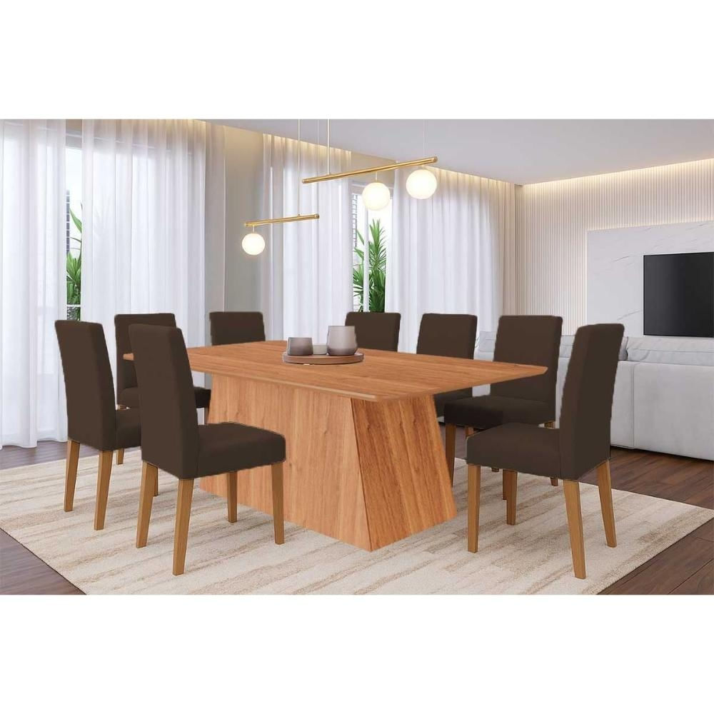 Mesa Cozinha Helena 210 + 8 Cad Maia Cinamomo Cimol