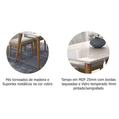Mesa Cozinha Adele 130 + 4 Cad Paola Savana/Bege Cimol
