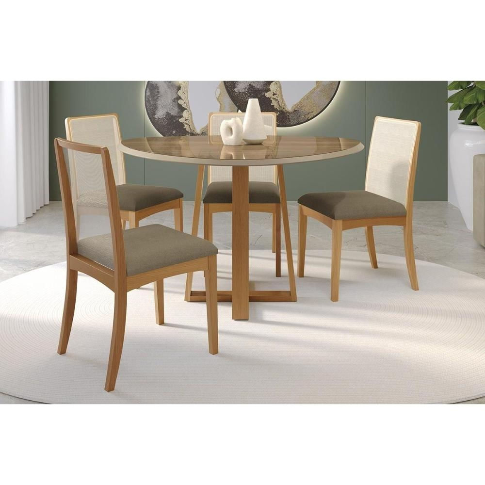 Mesa Cozinha Elma 135 + 4 Cad Lara Carvalho Kappesberg
