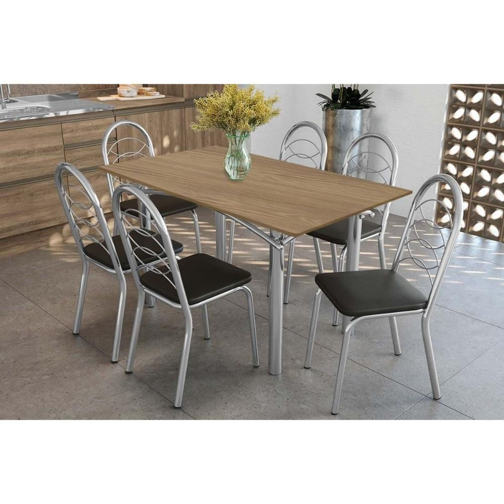 Mesa Cozinha Elba 160 + 6 Cad Holanda Cromado Kappesberg