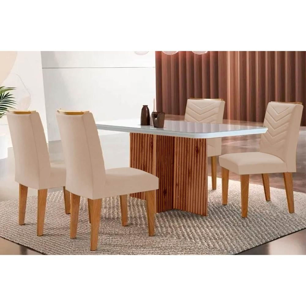 Mesa Sala Berlim 120 + 4 Cad Londrina Capuccino Rufato