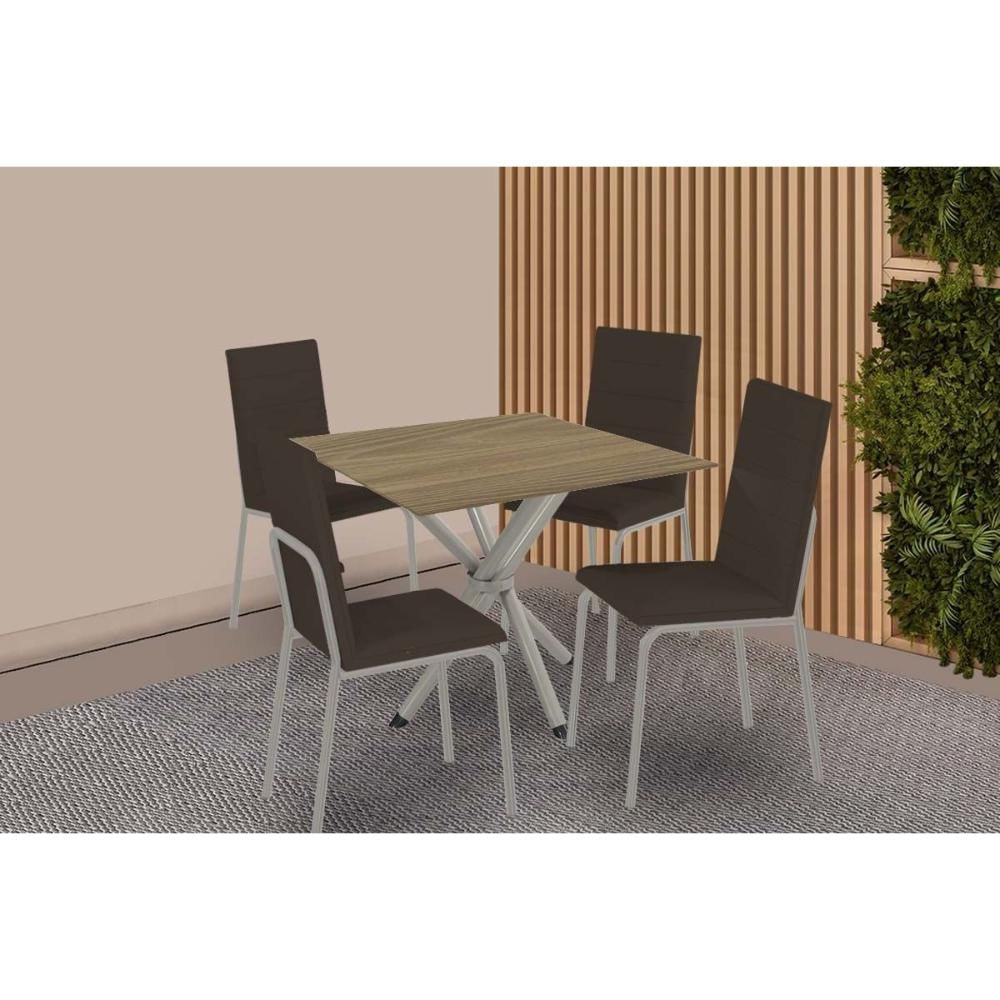 Mesa Sala Volga 90 + 4 Cad Amsterdã Niquel Kappesberg