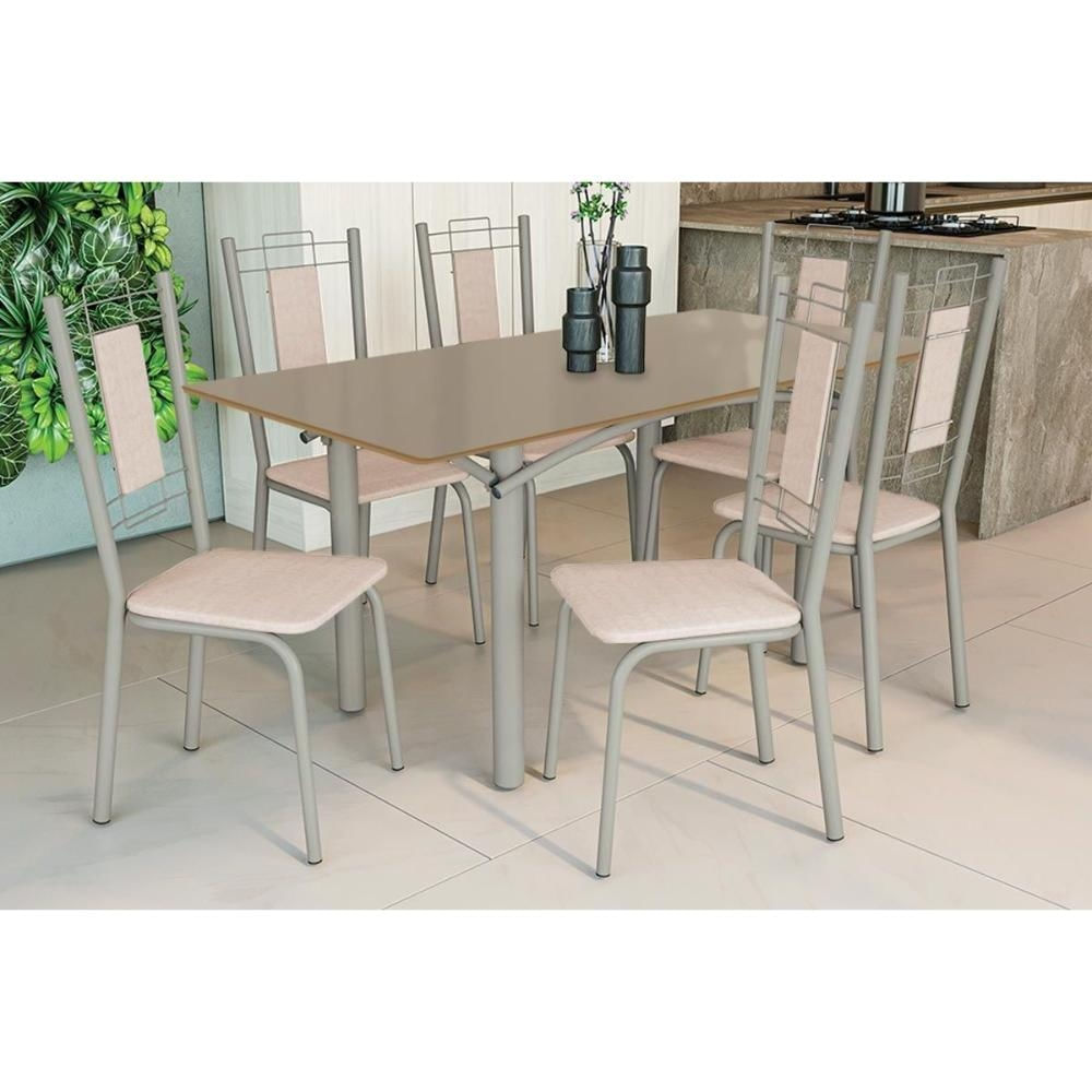 Mesa Sala Elba 160 + 6 Cad Florença Niquel Kappesberg