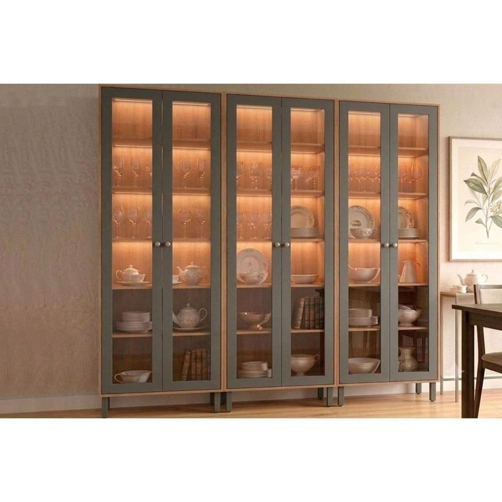 Cristaleira Sala Celeste LED Reflecta 210cm Titanium MGM