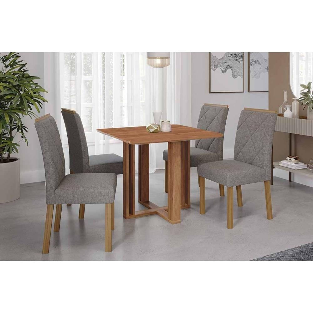 Mesa Cozinha Flora 95 + 4 Cad Fernanda Cinamomo Cimol