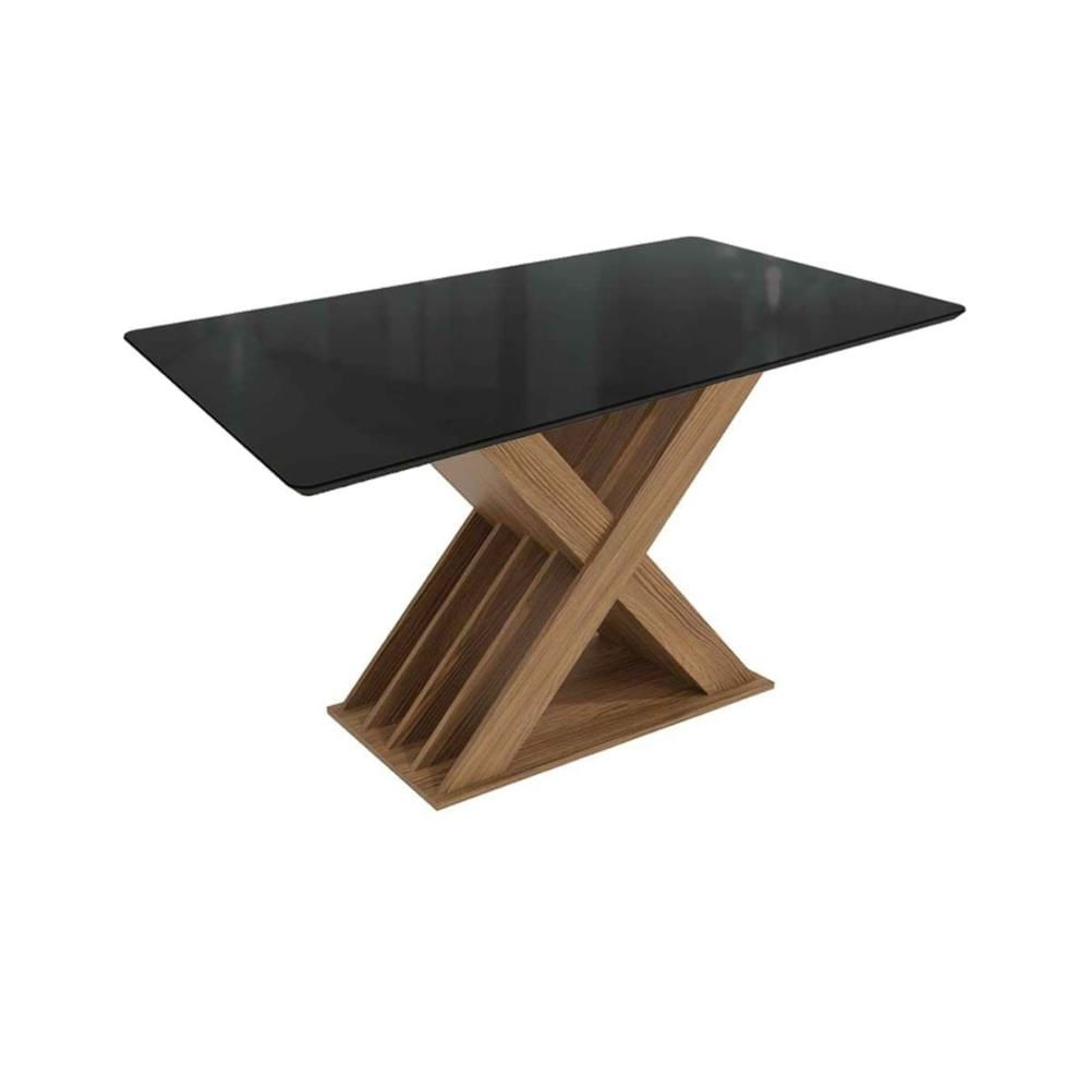 Mesa Cozinha Graviola Madeirada/Vidro 160cm Canela Kappesberg