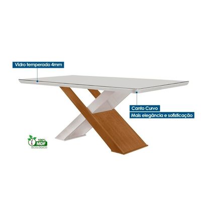 Mesa Cozinha Imperatriz 180 + 6 Cad Londrina Capuccin Rufato
