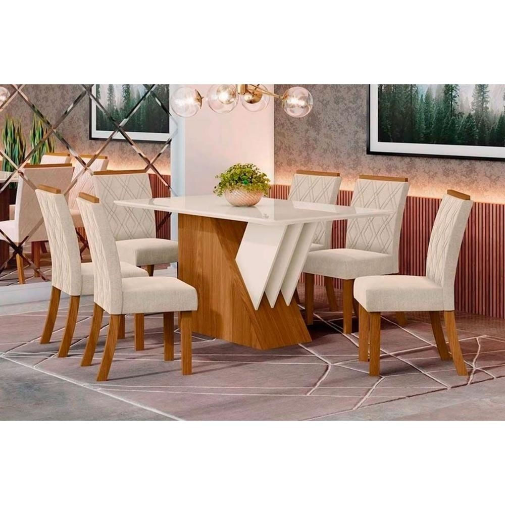 Mesa Sala Épic 160 + 6 Cad Vita Nature/Light Henn