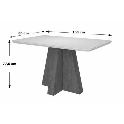 Mesa Cozinha Maitê 130 + 4 Cad Juliana Nature/Bege Cimol