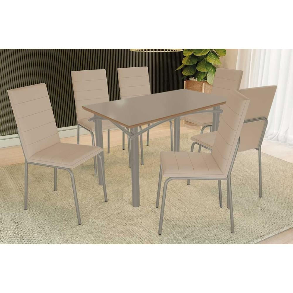 Mesa Sala Elba 120 + 6 Cad Amsterdã Niquel Kappesberg