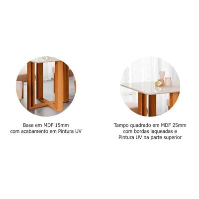Mesa Cozinha Flora 95 + 4 Cad Fernanda Carvalho/Bege Cimol