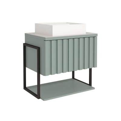 Gabinete Banheiro Frisê/Havaí­ c/Cuba 60cm Titanium MGM