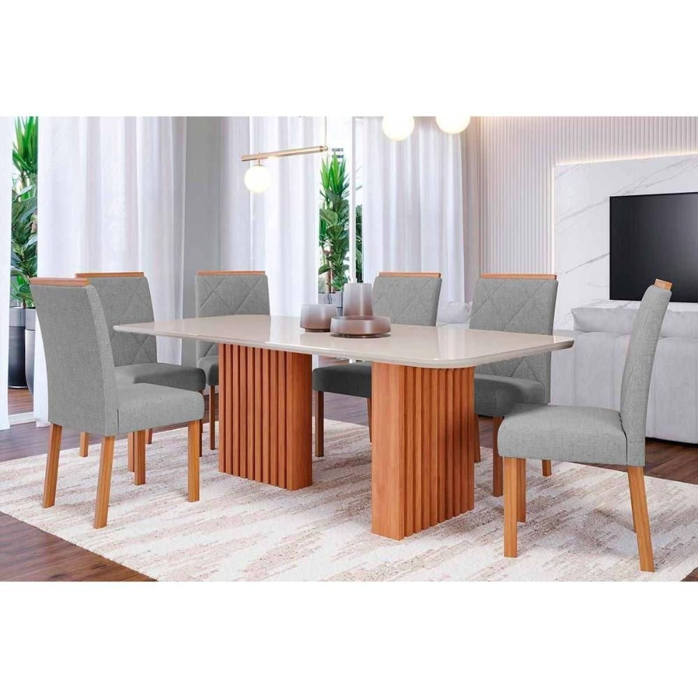 Mesa Sala Ester 180 + 6 Cad Fernanda Cinamomo Cimol