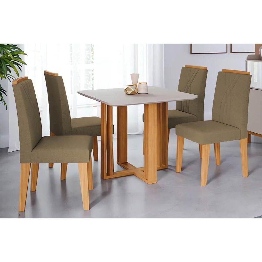 Mesa Sala Flora 95 + 4 Cad Nicole Nature/Capucc Cimol