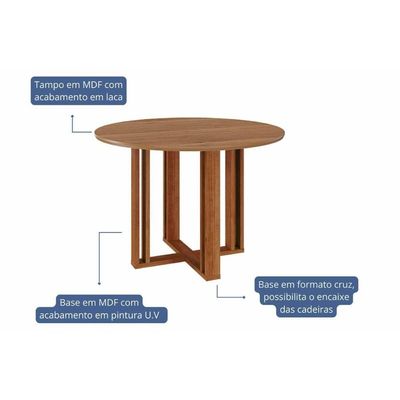 Mesa Cozinha Flora 109 + 4 Cad Paola Cinamomo Cimol