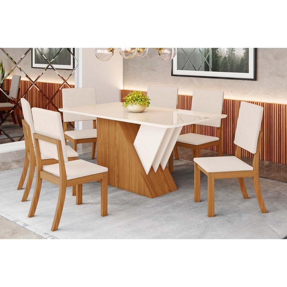 Mesa Sala Épic 160 + 6 Cad Milla Nature/Light Henn